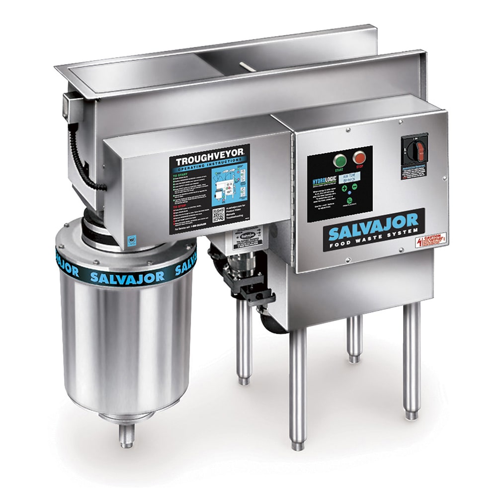 Salvajor 300-TVL TroughVeyor Waste Conveyor & Disposer, 3 HP, Left Hand Operation, 208v/3ph