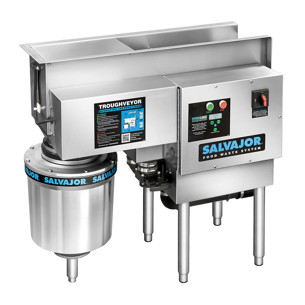 Salvajor 300-TVL 4603 TroughVeyor Waste Conveyor & Disposer, 3 HP, Left Hand Op, 460/3 V
