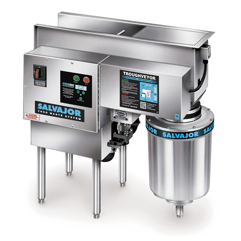 Salvajor 300-TVR TroughVeyor Waste Conveyor & Disposer, 3 HP, Right Hand Operation, 208v/3ph