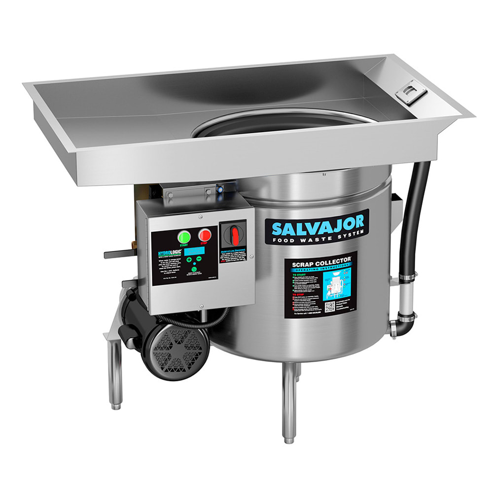 Salvajor P914 2081 Pot Pan Scrap Collector, Pre-Flushing & Disposer, 3/4 HP, 208/1 V