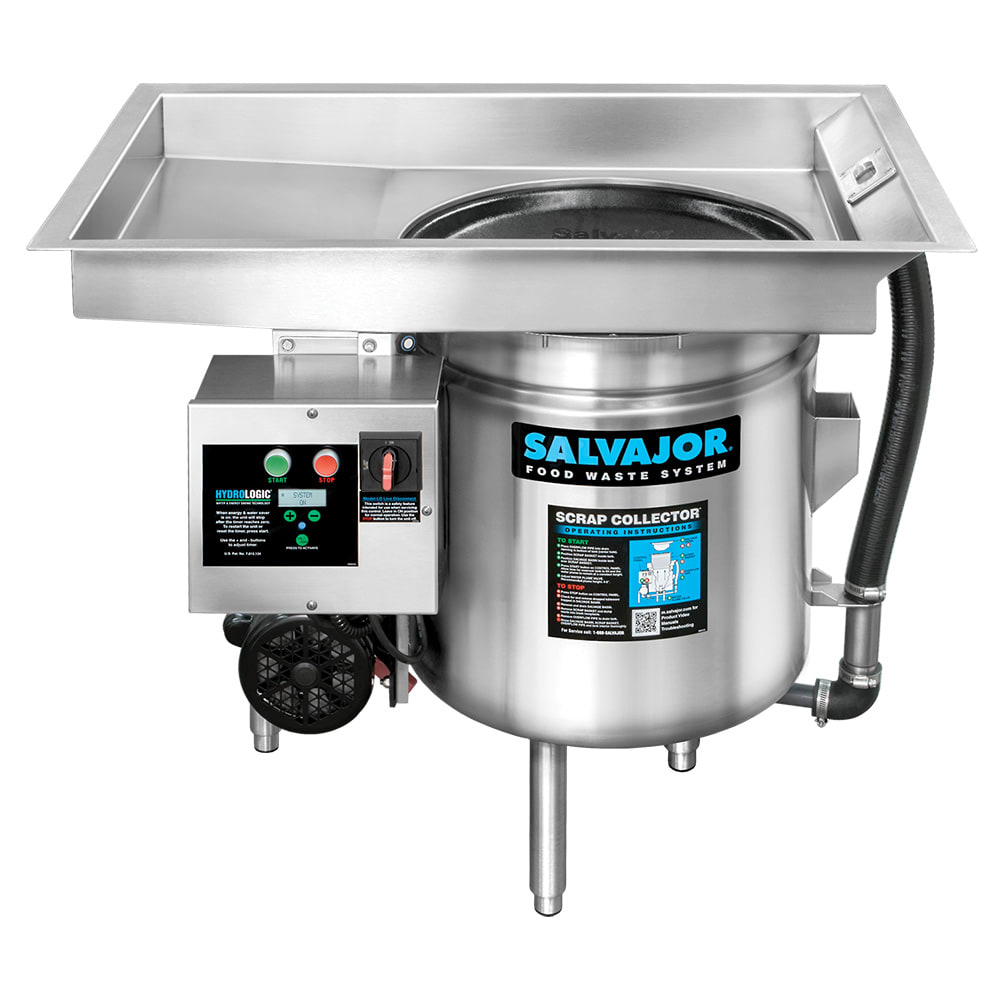 Salvajor P914 Pot Pan Scrap Collector, Pre-Flushing & Disposer, 3/4 HP, 208v/3ph