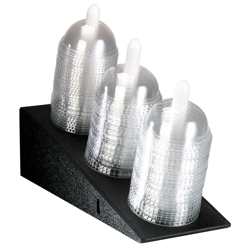 Dispense-Rite ADL-3 Dome Lid Organizer, Countertop or Surface Mnt, 3 Section, Black