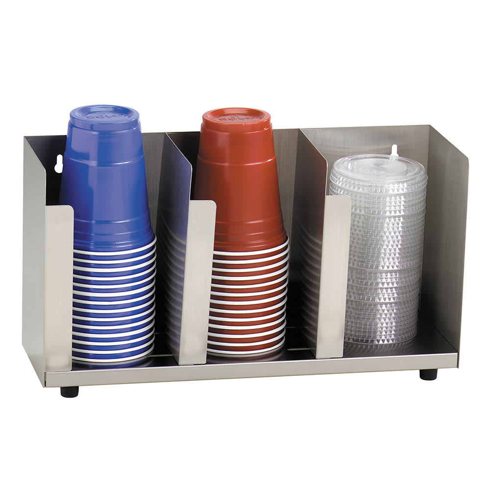 Dispense-Rite CTLD-15 Cup & Lid Organizer, (3) Compartment, All Cup Types