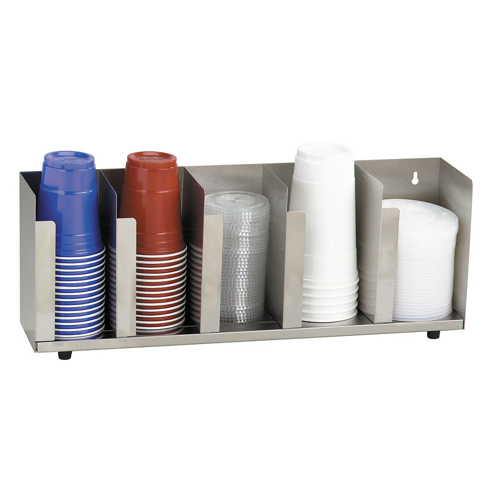 Dispense-Rite CTLD-22 Cup & Lid Organizer, (5) Compartment, All Cup Types