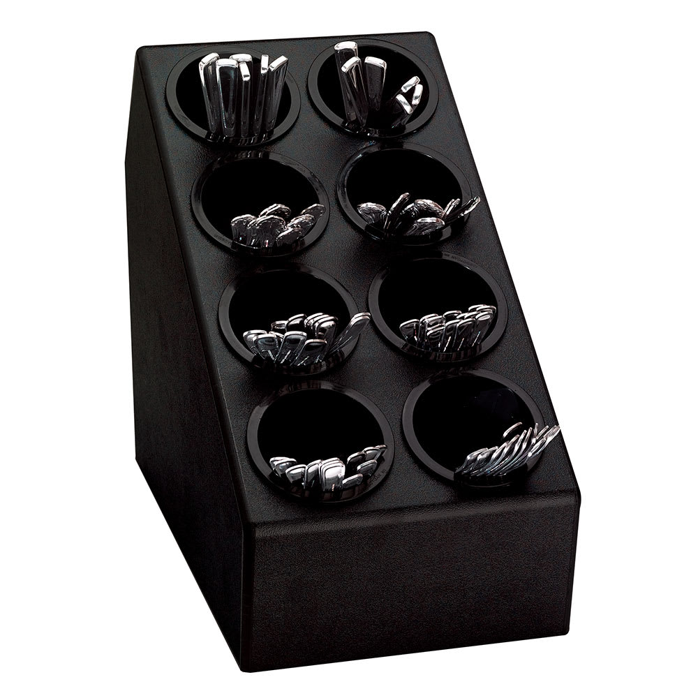 Dispense-Rite CTSH-8BT Silverware Organizer, 8 Compartment/Inserts, Black Polystyrene
