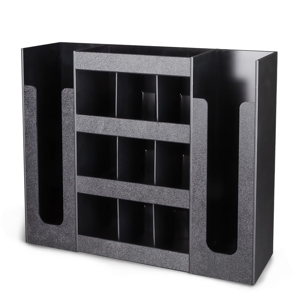 Dispense-Rite DLCO-5BT 6 Section Organizer, 16 3/4 x 20 3/4 x 5 1/2", Black