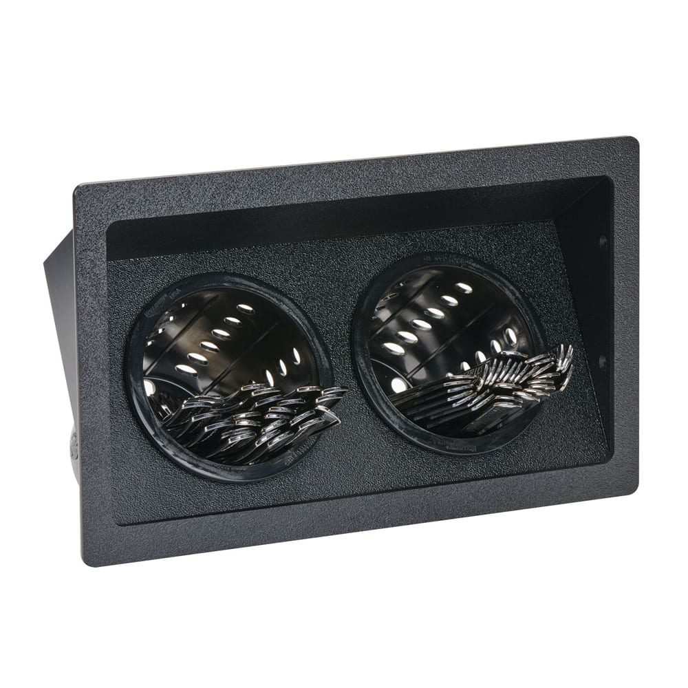 Dispense-Rite FMSH-2BT 2 Compartment Built In Flatware Organizer - 12 1/8"W x 8 3/4"D x 7 1/2"H, Plastic, Black