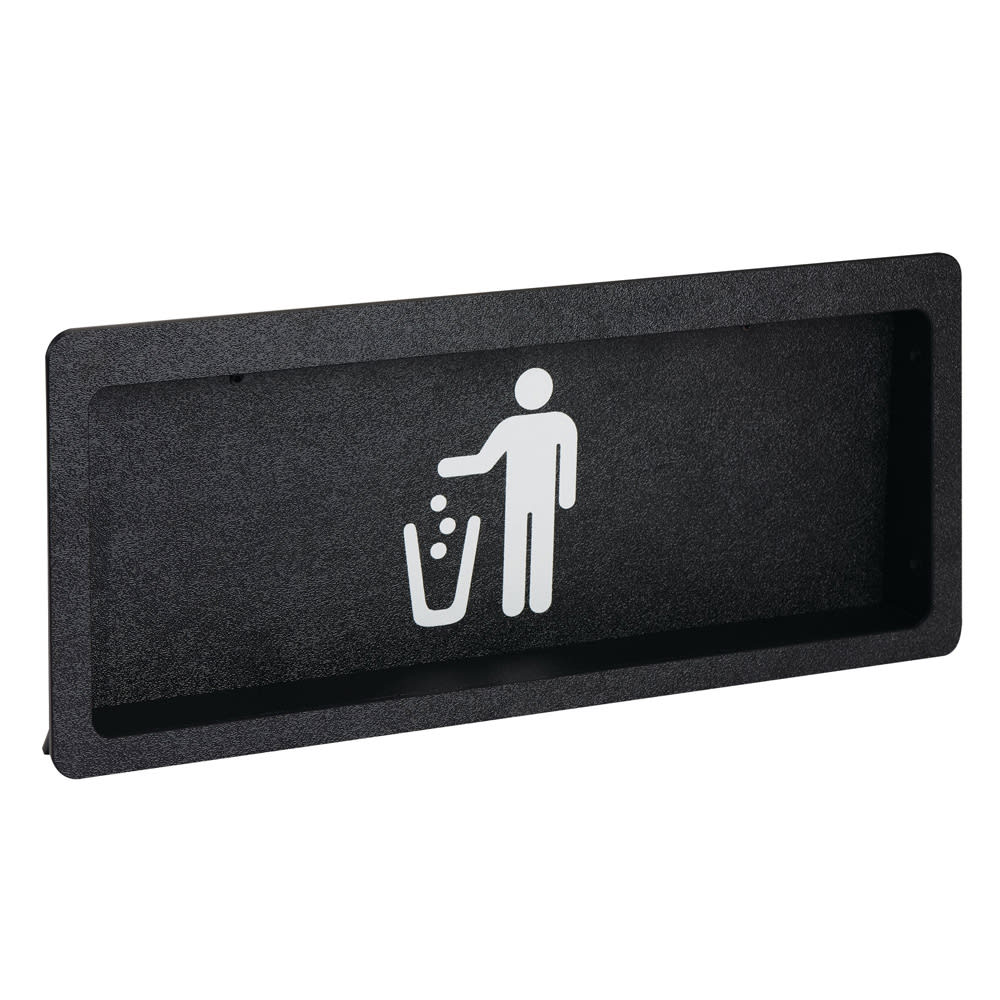 Dispense-Rite FMTD-3BT Built In Trash Door w/ Trash Symbol Faceplate - 17 5/8"W x 7 1/2"H, Plastic, Black