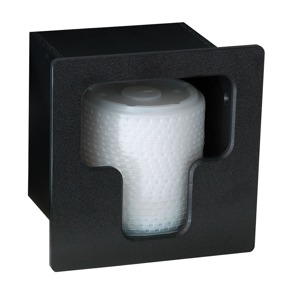 Dispense-Rite FMVL-1 Lid Dispenser, Built-In, 1 Section, Polystyrene, Black
