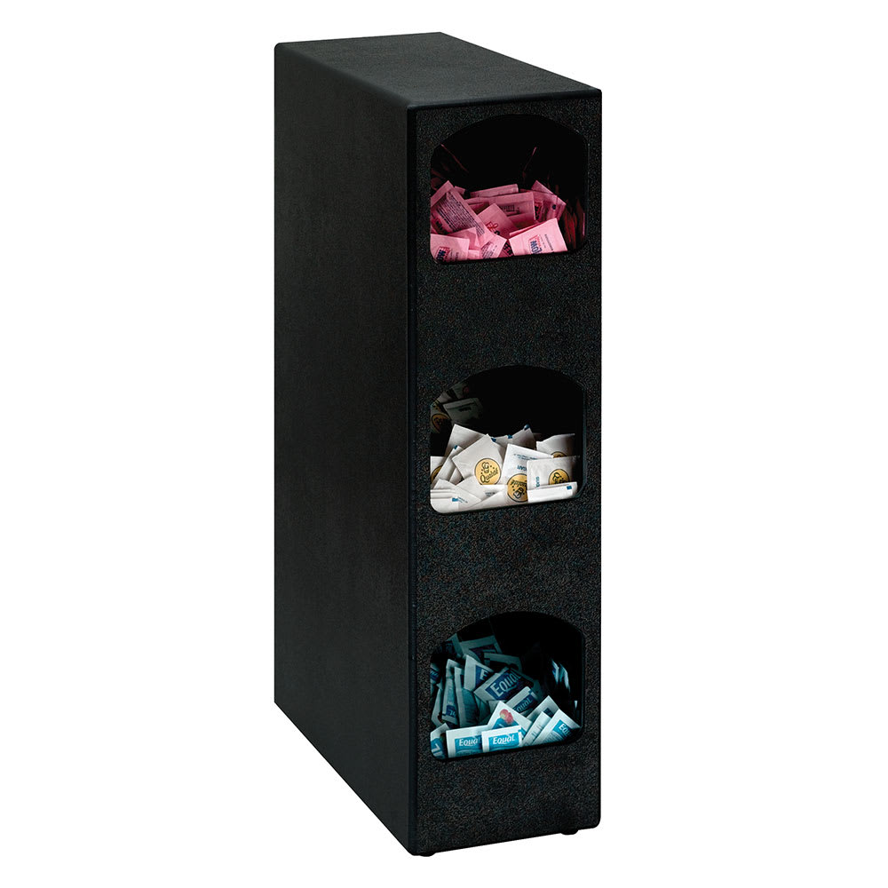 Dispense-Rite HVCD-3BT Condiment Organizer w/ (3) Bins - Black