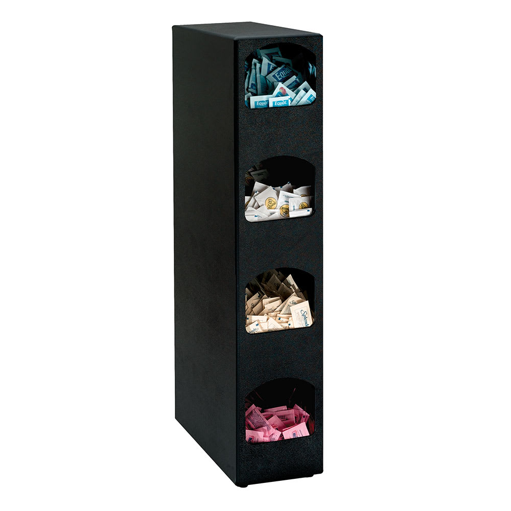 Dispense-Rite HVCD-4BT Condiment Organizer w/ (4) Bins - Black