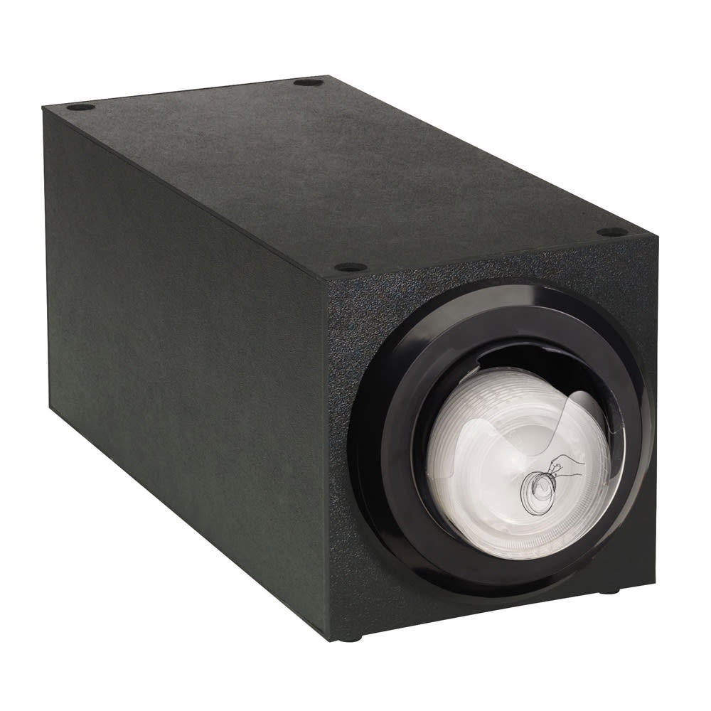 Dispense-Rite LID-STK-1BT 1 Section Countertop Lid Dispensing Cabinet  - 8"W x 18 1/2"D x 8 1/4"H, Plastic, Black