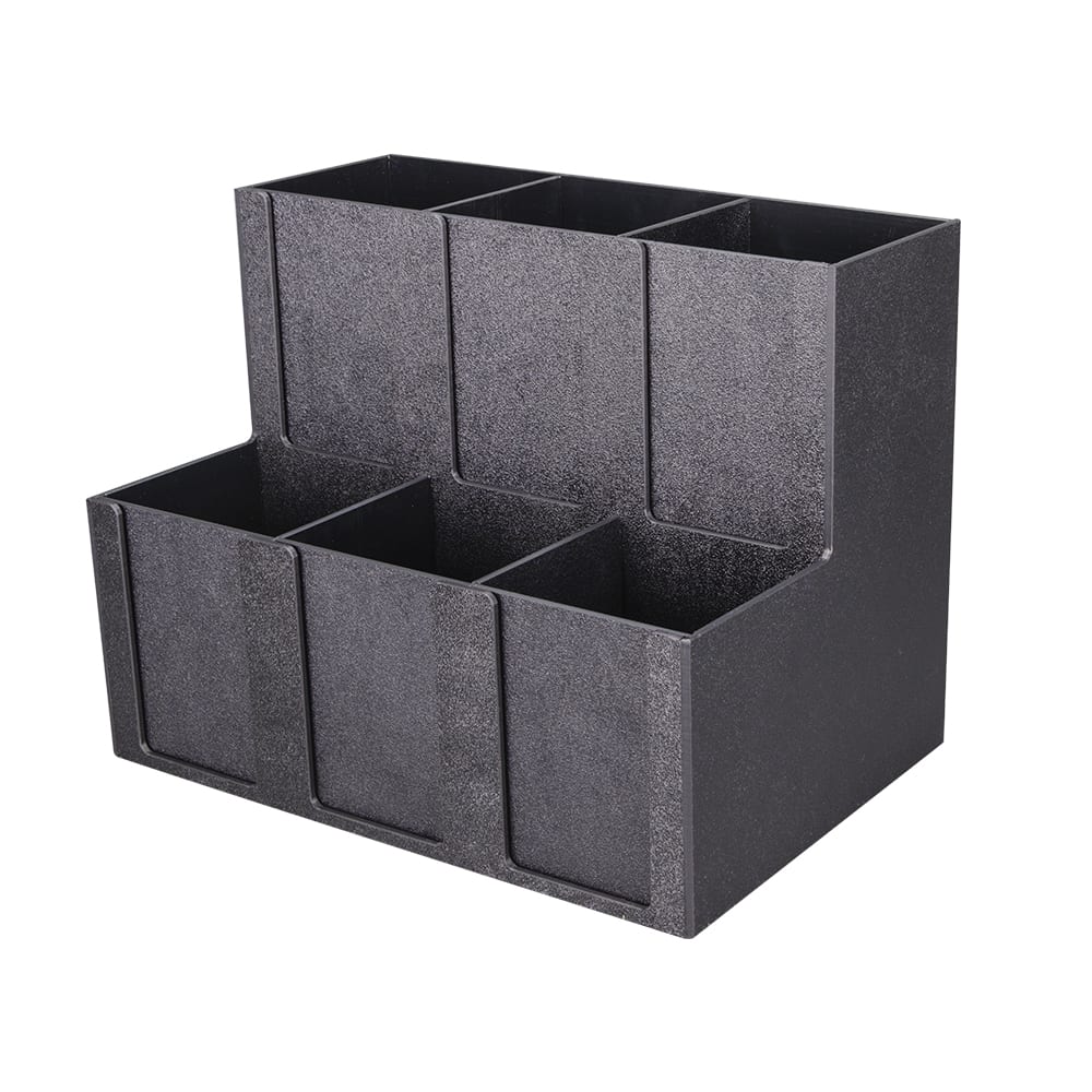 Dispense-Rite MCD-6BT 6 Section Organizer w/ Removable Dividers, 11 3/4 x 15 x 10", Black