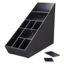 Dispense-Rite NLO-1B Lid, Straw & Condiment Organizer, Narrow, Removable Section Dividers, Black thumbnail 2