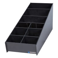 Dispense-Rite NLO-1B Lid, Straw & Condiment Organizer, Narrow, Removable Section Dividers, Black thumbnail 8