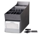 Dispense-Rite NLO-ADNH Napkin Dispenser & Condiment, Straw Organizer, Full Fold Napkins, Black thumbnail 5