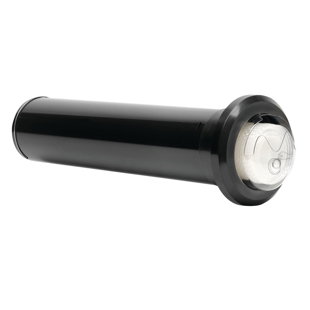 Dispense-Rite SLR-LID-2 In Counter Lid Dispenser for 8 oz to 44 oz Lids - 7 1/8"D x 23"L, Plastic, Black