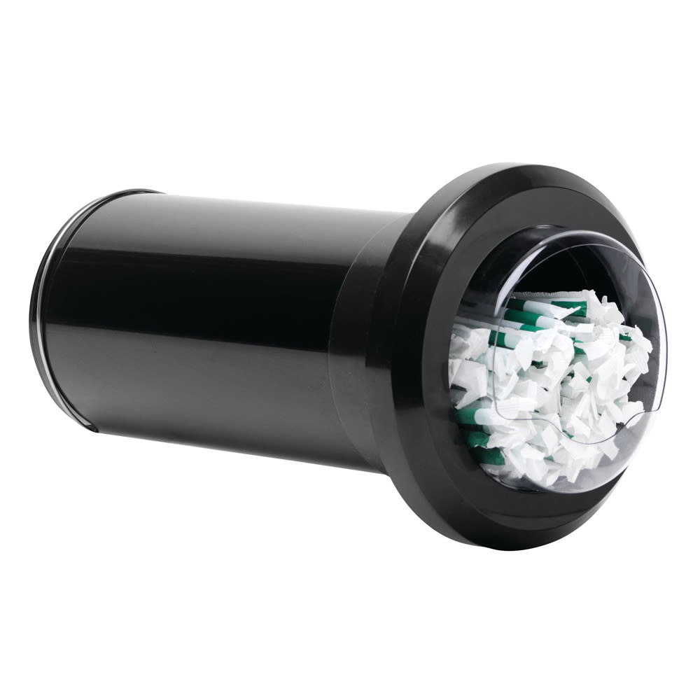 Dispense-Rite SLR-STRAW-2 1 Compartment Straw Holder - 7 1/8" x 13", Black