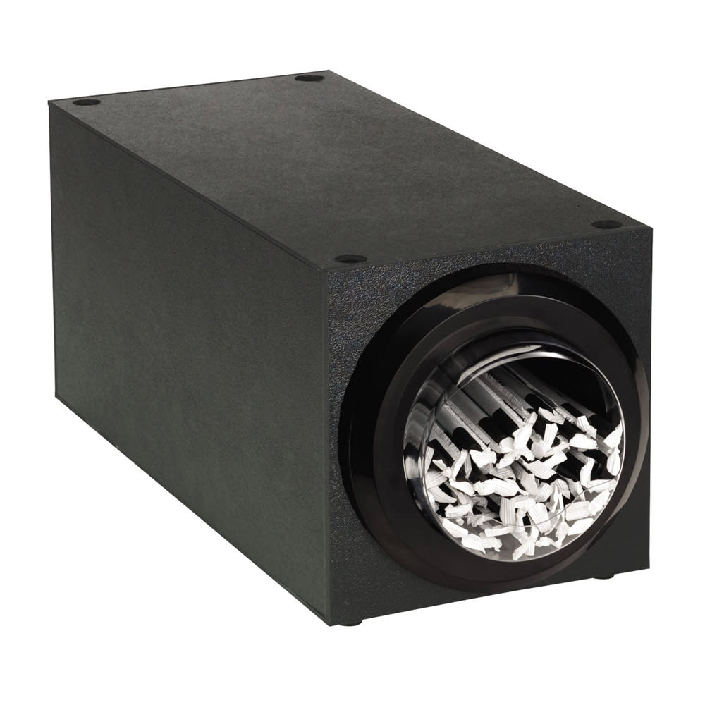 Dispense-Rite STR-STK-1BT 1 Compartment Straw Holder - 8" x 18 1/2" x 8 1/4, Black