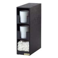 Dispense-Rite TLO-2BT Lid & Straw Organizer, 2 Lid Sections, Black Polystyrene thumbnail 2