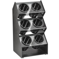 Dispense-Rite VSCH-6BT 6 Compartment Flatware Organizer - 10 1/2" x 21 1/8"H, Polystyrene, Black thumbnail 2