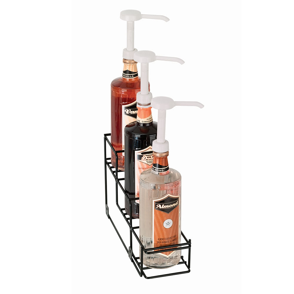 Dispense-Rite WR-BOTL-3 Bottle Organizer, Wire Rack, 3 Section, Reinforced Welded, Black