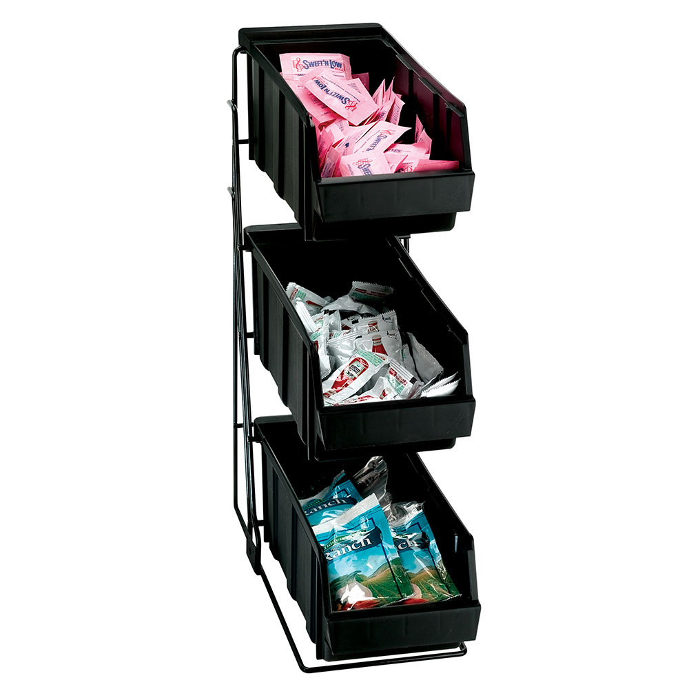 Dispense-Rite WR-COND-3 Condiment Organizer w/ (3) Bins - Black