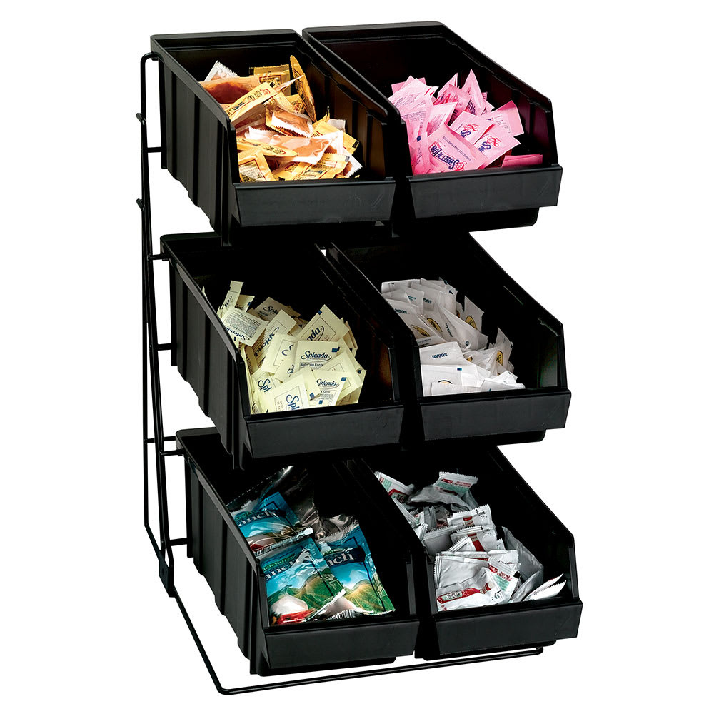 Dispense-Rite WR-COND-6 Condiment Organizer w/ (6) Bins - Black