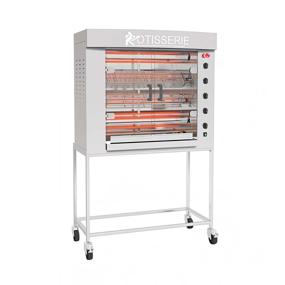 Rotisol USA FB1160-4E-SS Electric 4 Spit Commercial Rotisserie w/ 20 Bird Capacity, 208-230v/3ph