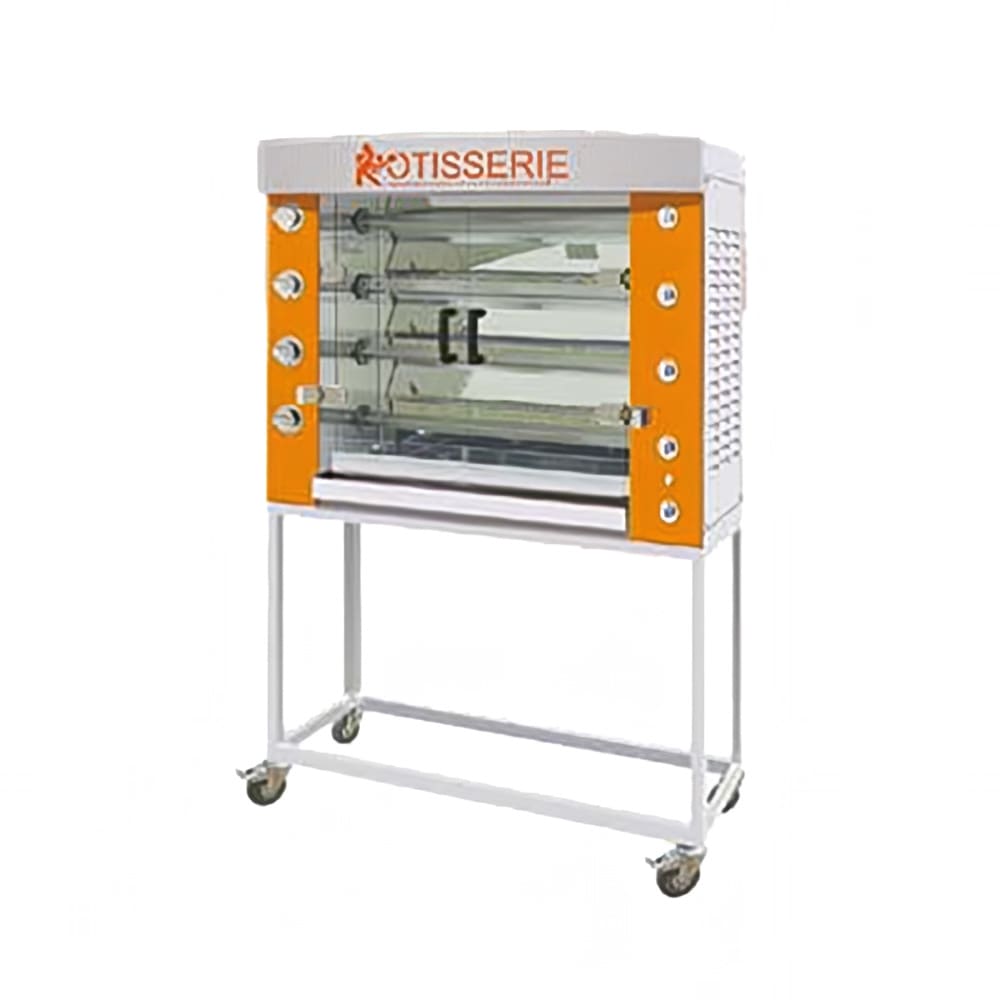 Rotisol USA FB1160-4G-SS Gas 4 Spit Commercial Rotisserie w/ 20 Bird Capacity, Natural Gas