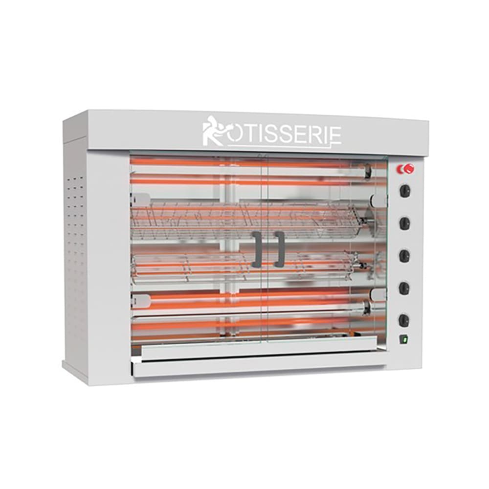 Rotisol USA FB1400-4E-SS Electric 4 Spit Commercial Rotisserie w/ 24 Bird Capacity, 208-230v/3ph