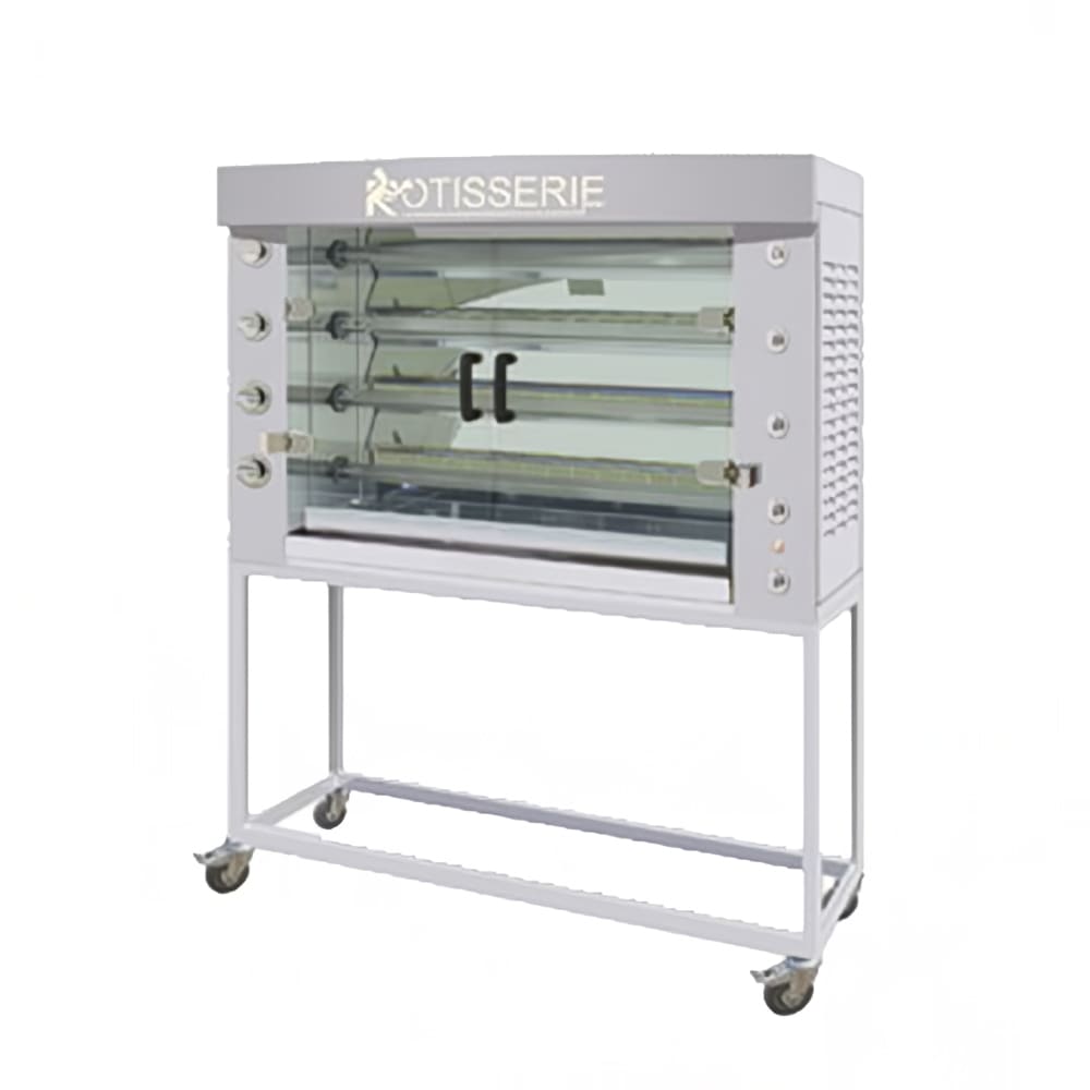 Rotisol USA FB1400-4G-SS Gas 4 Spit Commercial Rotisserie w/ 24 Bird Capacity, Liquid Propane