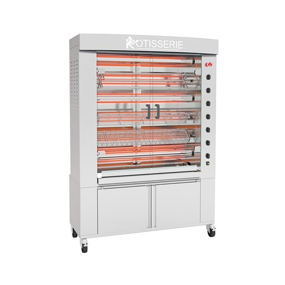 Rotisol USA FB1400-6E-SS Electric 6 Spit Commercial Rotisserie w/ 36 Bird Capacity, 208-230v/3ph