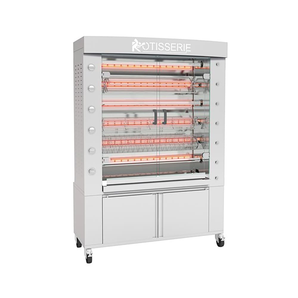 Rotisol USA FB1400-6G-SS Gas 6 Spit Commercial Rotisserie w/ 36 Bird Capacity, Liquid Propane