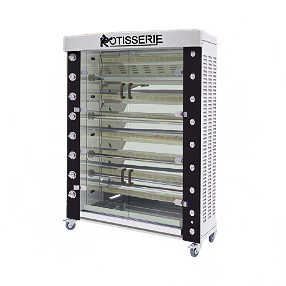 Rotisol USA FB1400-8G-SS Gas 8 Spit Commercial Rotisserie w/ 48 Bird Capacity, Liquid Propane