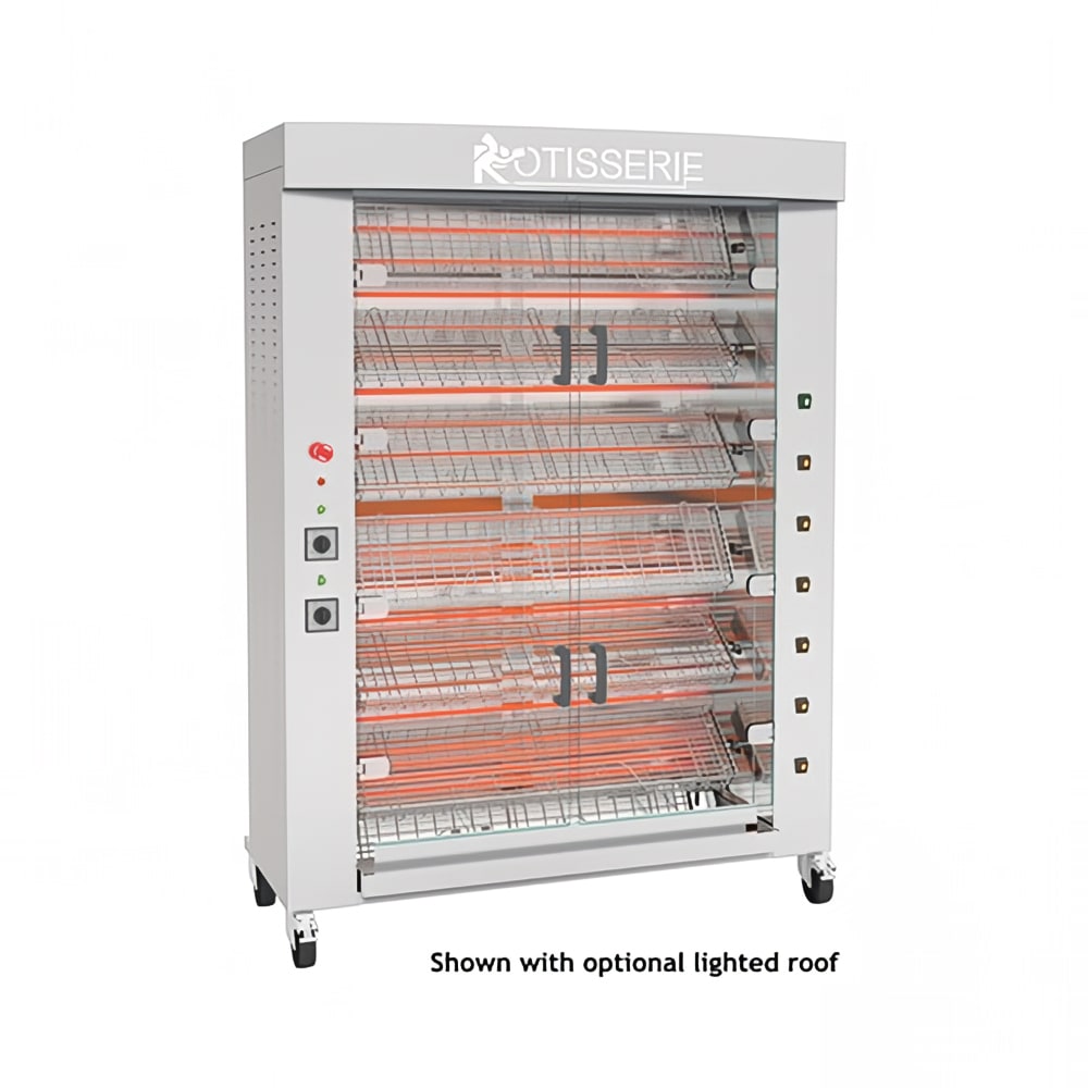 Rotisol USA FBS1400-6E-SS Electric 6 Spit Spatchcock Commercial Rotisserie w/ 30 Bird Capacity, 208-240v/3ph