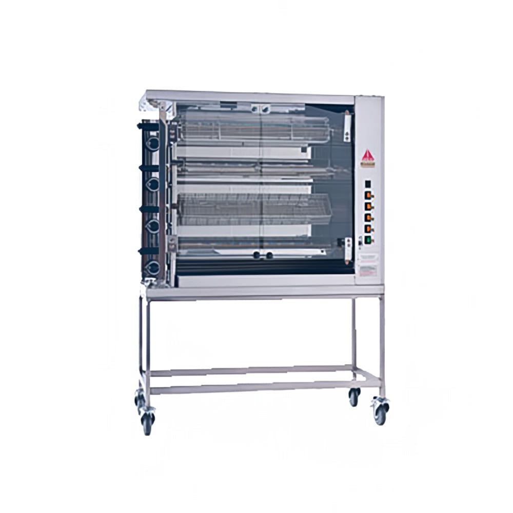 Rotisol USA FF1175-4G-SS Gas 4 Spit Commercial Rotisserie w/ 20 Bird Capacity, Natural Gas