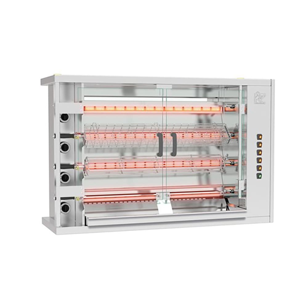 Rotisol USA FF1425-4G-SS Gas 4 Spit Commercial Rotisserie w/ 24 Bird Capacity, Liquid Propane