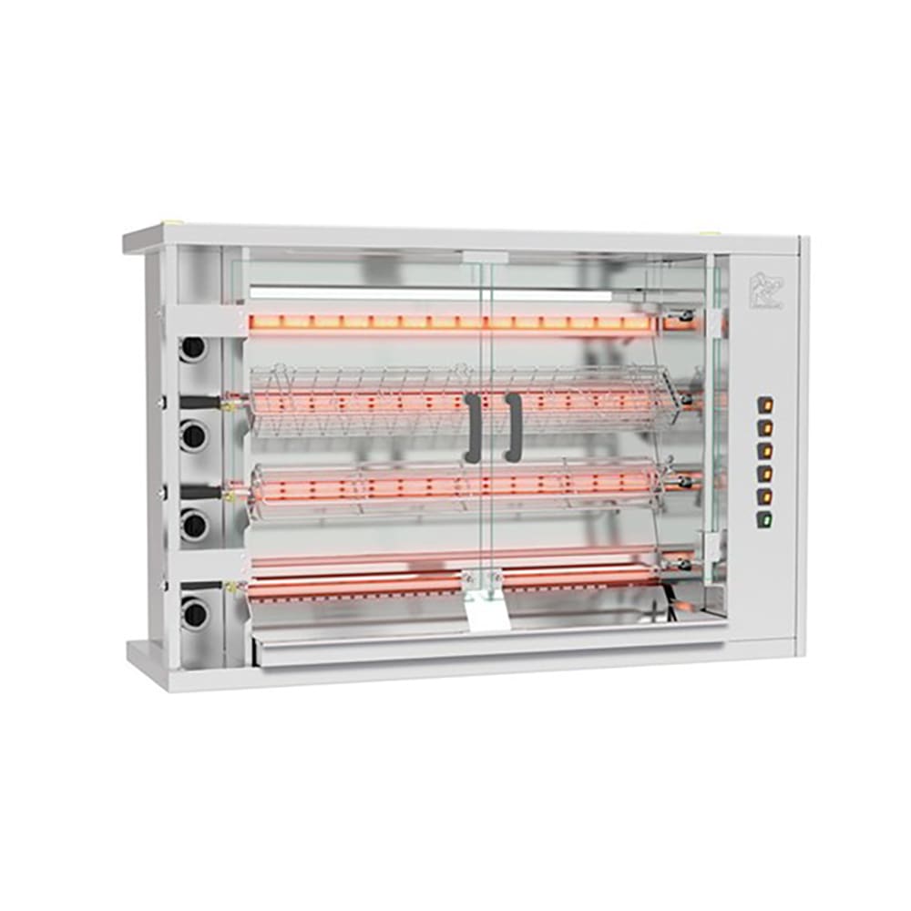 Rotisol USA FF1425-4G-SS Gas 4 Spit Commercial Rotisserie w/ 24 Bird Capacity, Natural Gas
