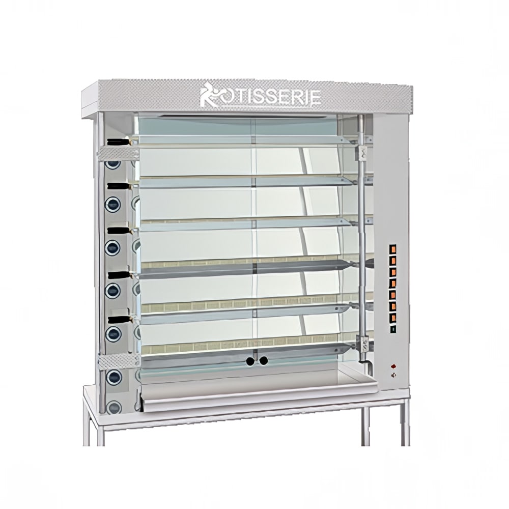 Rotisol USA FF1425-6G-SS Gas 6 Spit Commercial Rotisserie w/ 36 Bird Capacity, Liquid Propane