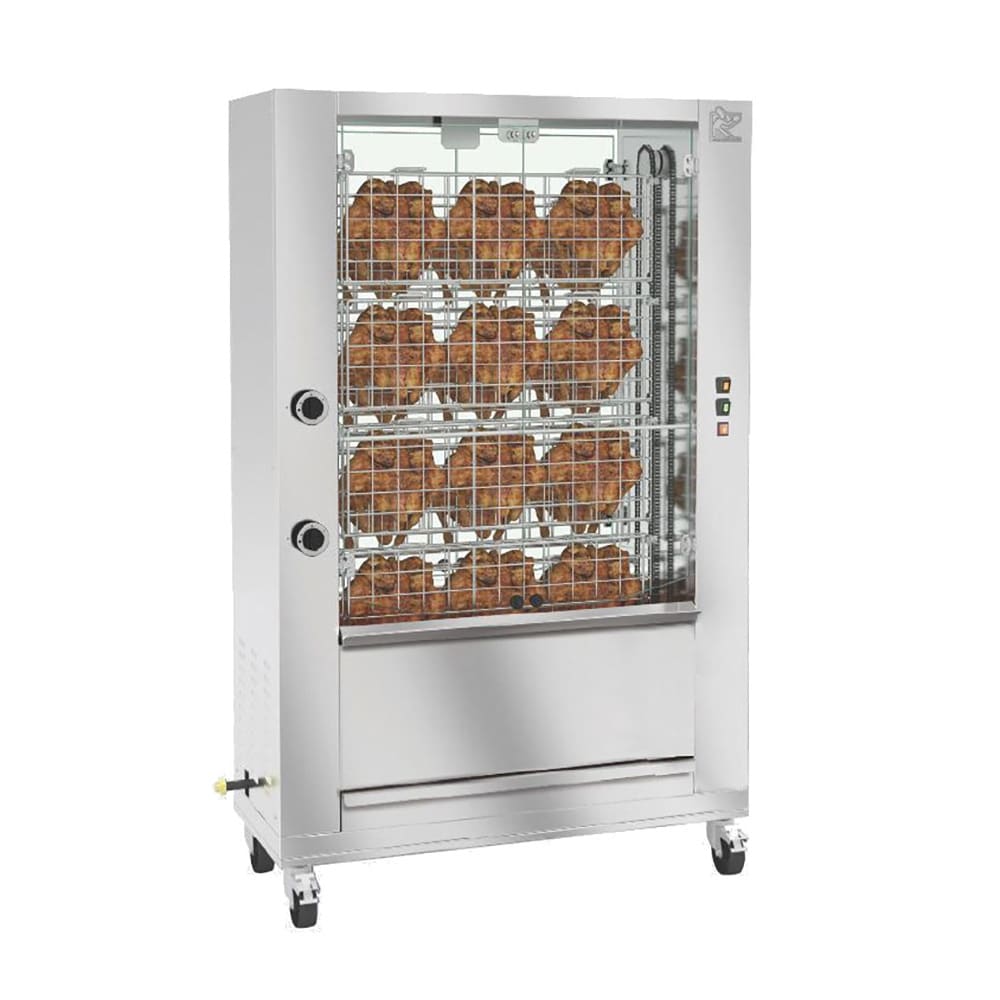 Rotisol USA FFS1100-4G-BRASILIA Gas 9 Spit Commercial Rotisserie w/ 27 Bird Capacity, Liquid Propane