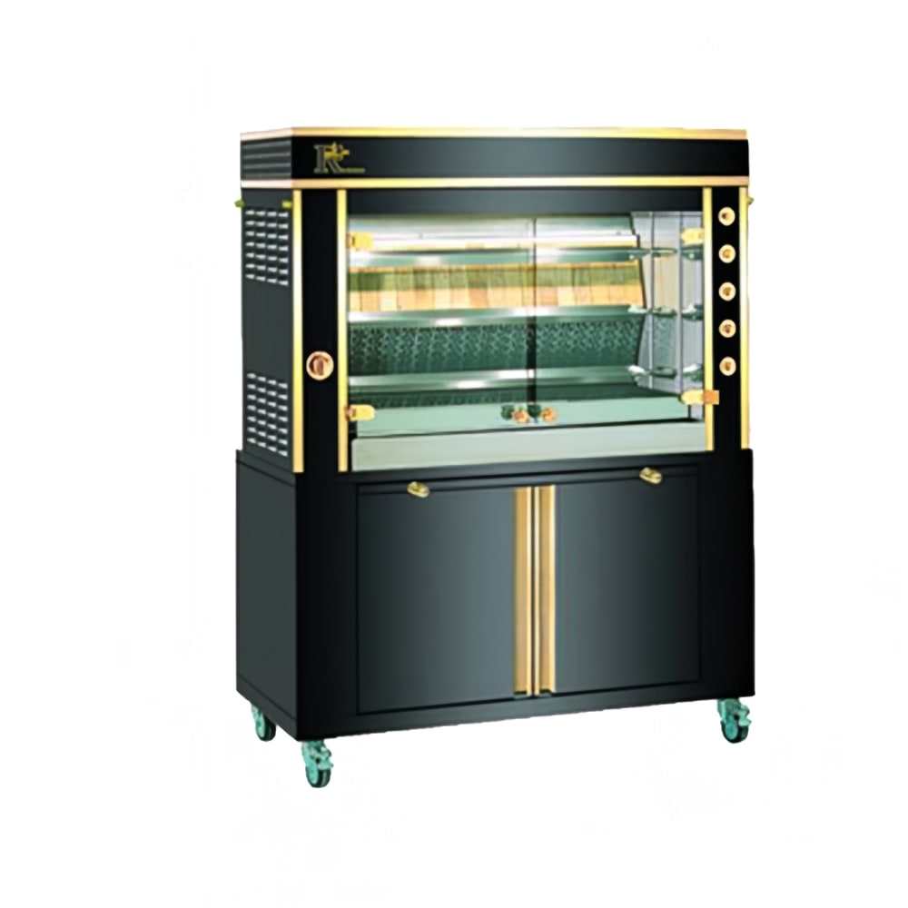 Rotisol USA GF1375-2G-LUX Gas 3 Spit Commercial Rotisserie w/ 12 Bird Capacity, Natural Gas