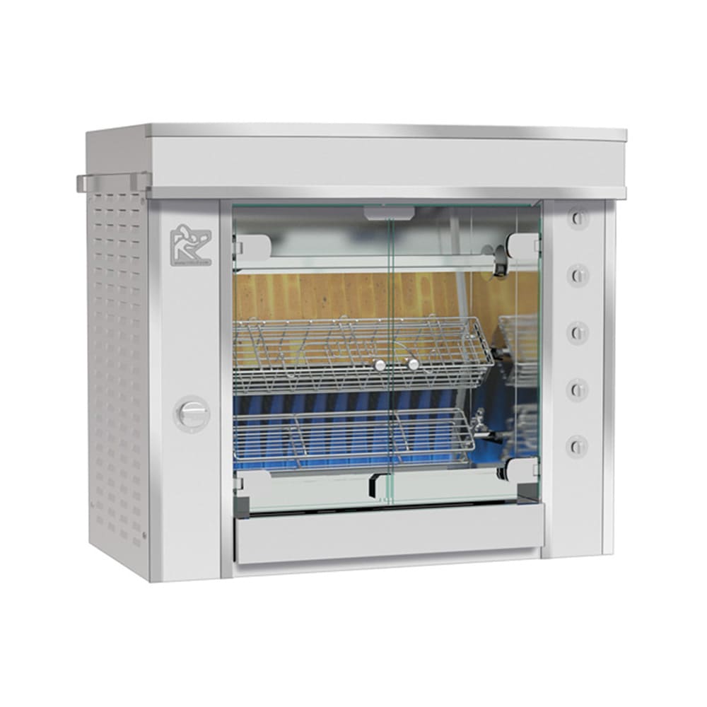 Rotisol USA GF975-2G-SS Gas 2 Spit Commercial Rotisserie w/ 6 Bird Capacity, Liquid Propane