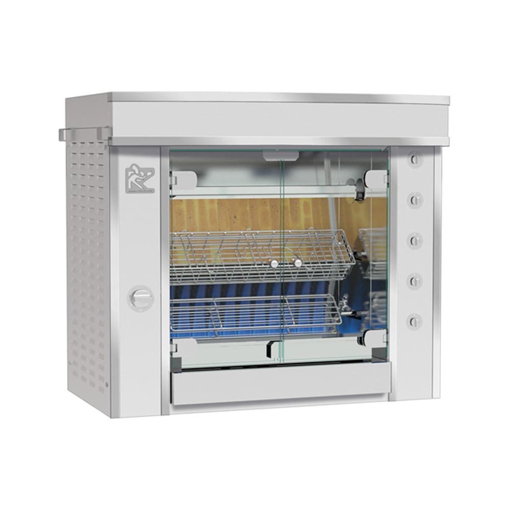 Rotisol USA GF975-2G-SS Gas 2 Spit Commercial Rotisserie w/ 6 Bird Capacity, Natural Gas