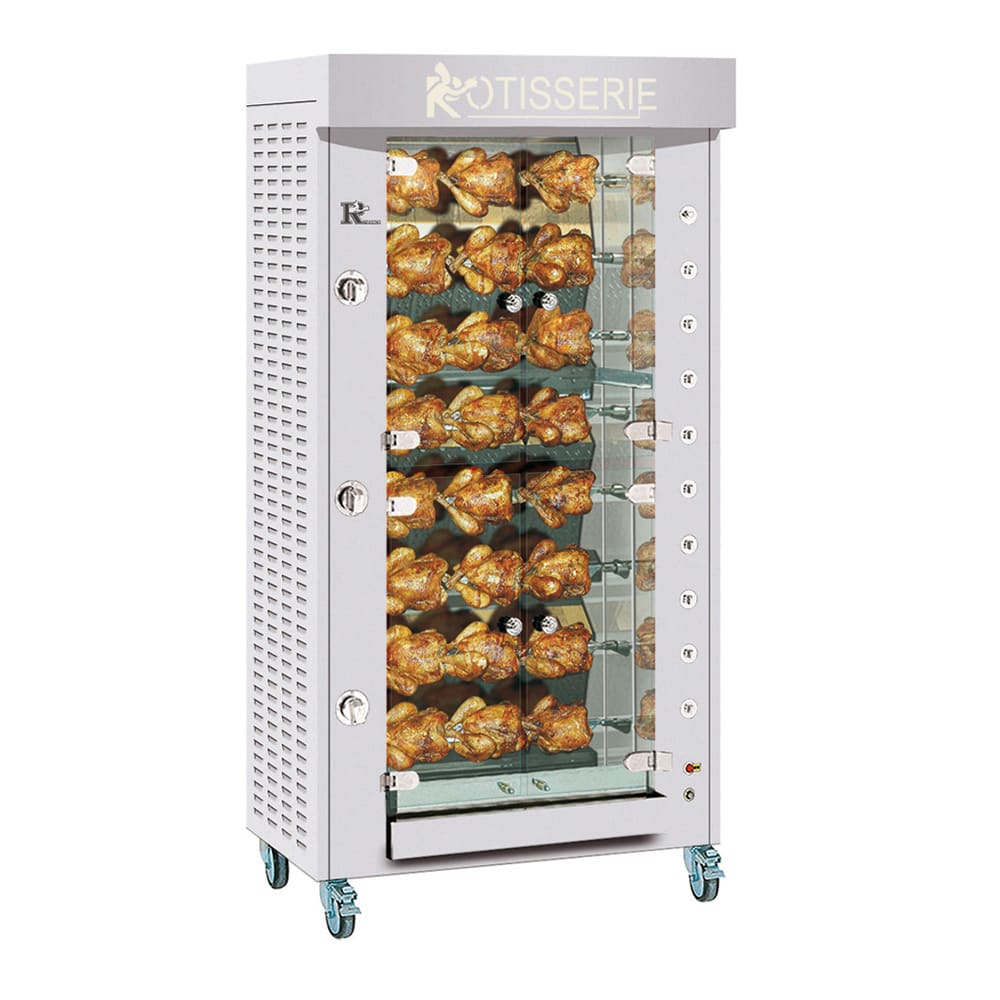 Rotisol USA GF975-8G-SS Gas 8 Spit Commercial Rotisserie w/ 24 Bird Capacity, Liquid Propane