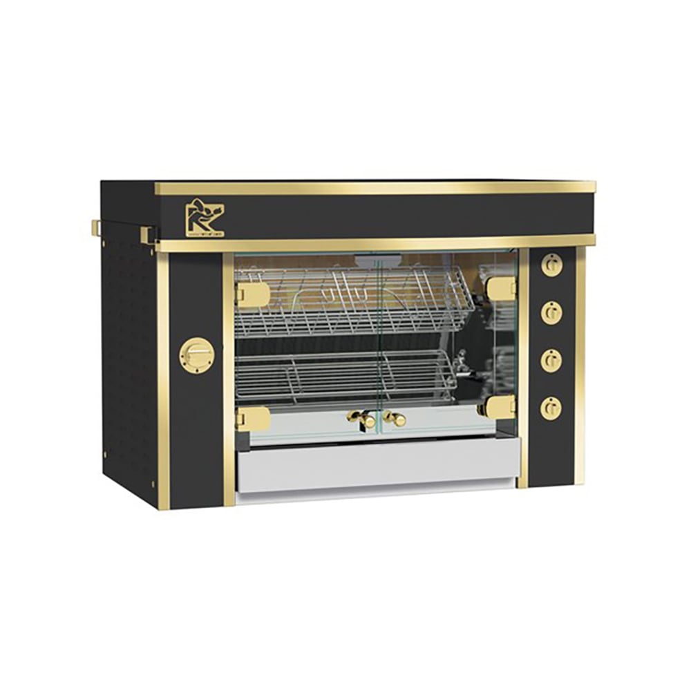 Rotisol USA GF975-ELEGANCE-LUX Gas 2 Spit Commercial Rotisserie w/ 6 Bird Capacity, Natural Gas