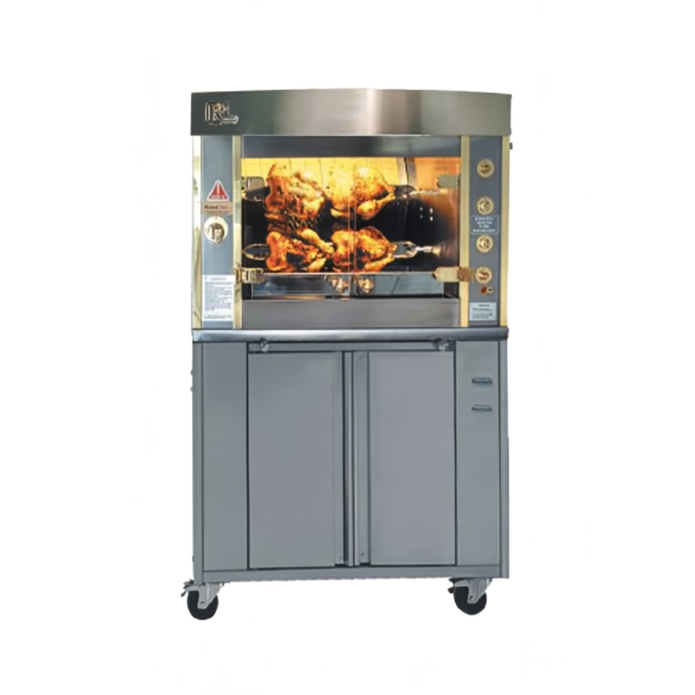 Rotisol USA GF975-ELEGANCE-SS Gas 2 Spit Commercial Rotisserie w/ 6 Bird Capacity, Liquid Propane