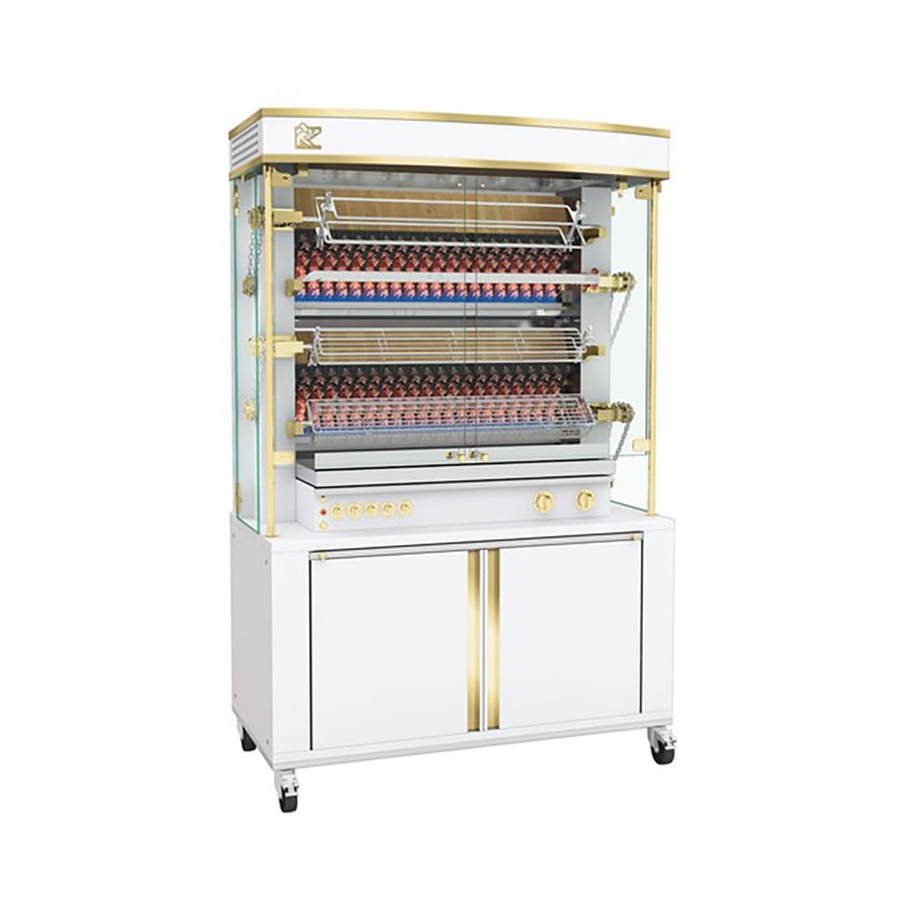 Rotisol USA MF1375-4G-LUX Gas 4 Spit Commercial Rotisserie w/ 24 Bird Capacity, Liquid Propane