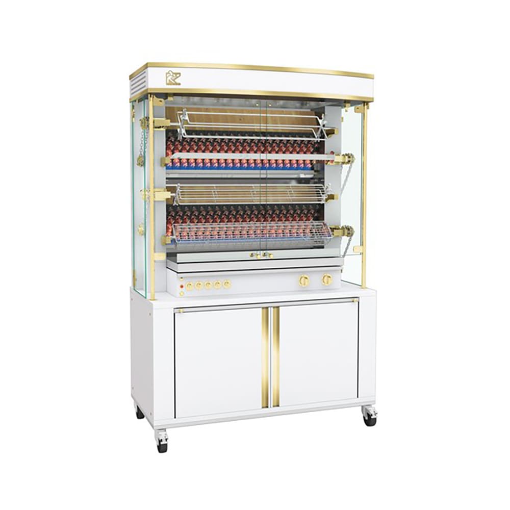 Rotisol USA MF1375-4G-LUX Gas 4 Spit Commercial Rotisserie w/ 24 Bird Capacity, Natural Gas