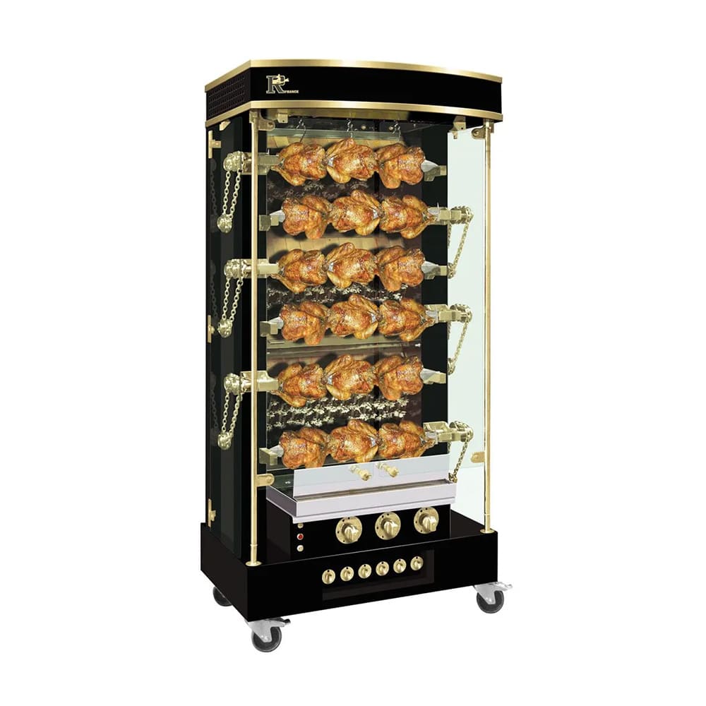 Rotisol USA MF975-6G-LUX Gas 6 Spit Commercial Rotisserie w/ 18 Bird Capacity, Natural Gas
